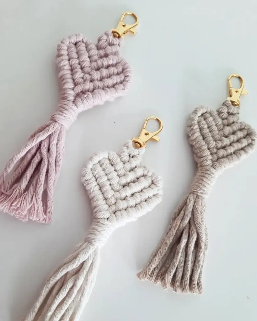 Porte-clé Coeur (Ecru)